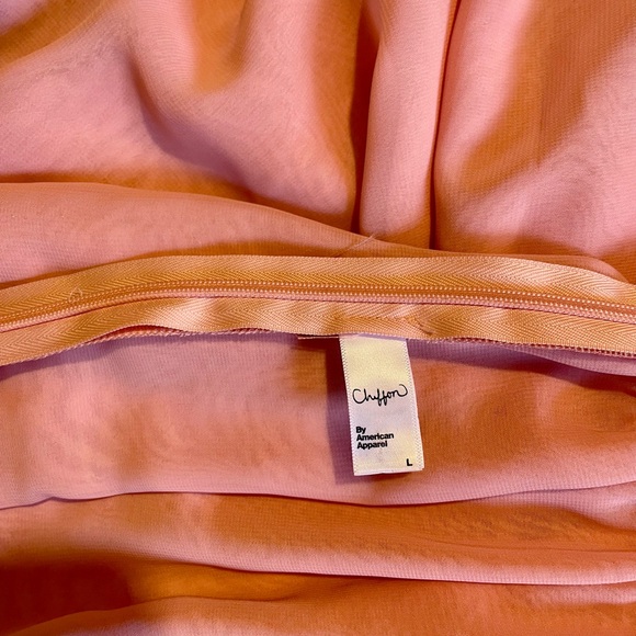 Peachy Pink Chiffon American Apparel Dress - Picture 6 of 7